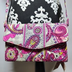 Vera Bradley Paisley Meets Plaid Women's Crossbody Bag, Clutch, Wallet allin one